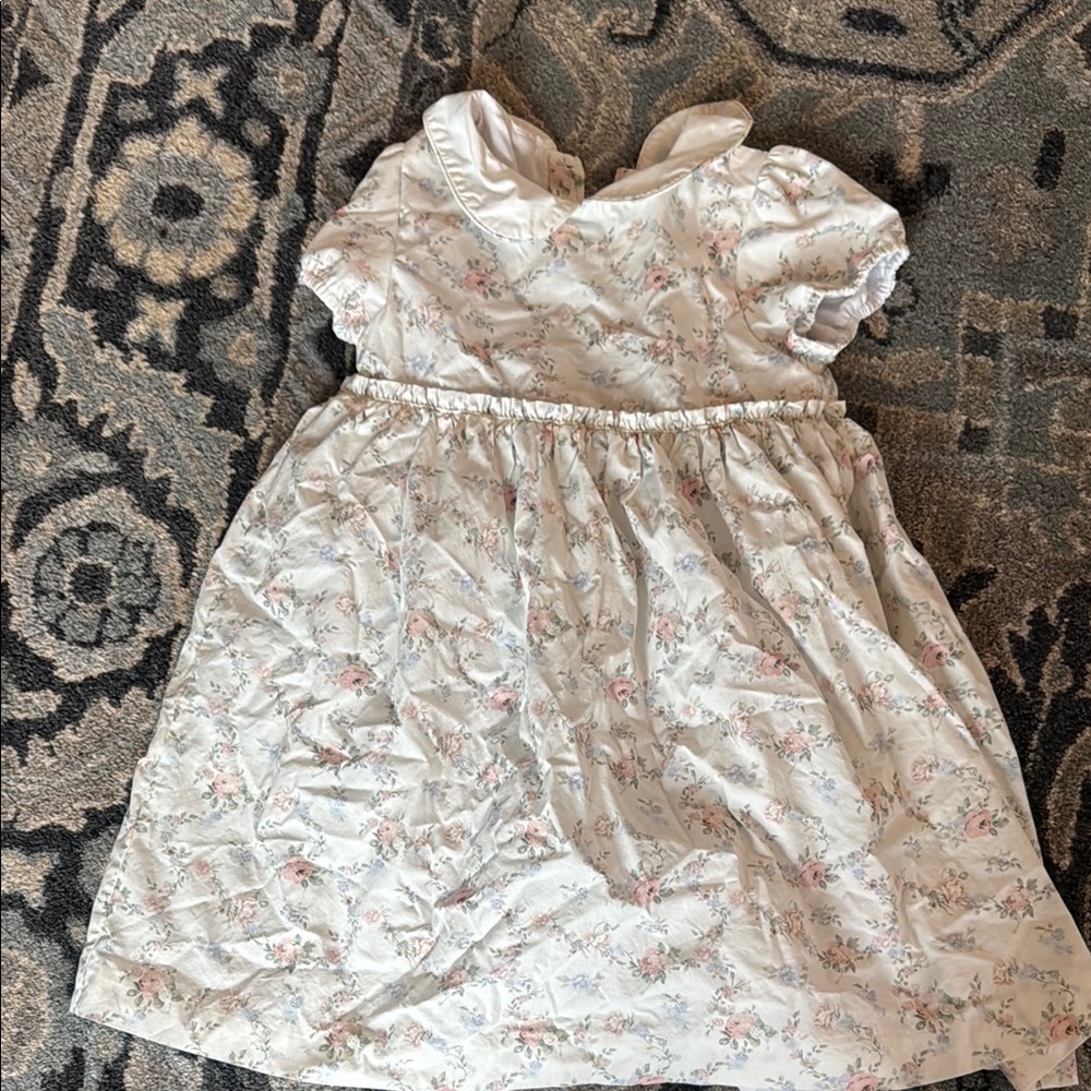 Floral White Kids Dress-Edgehill